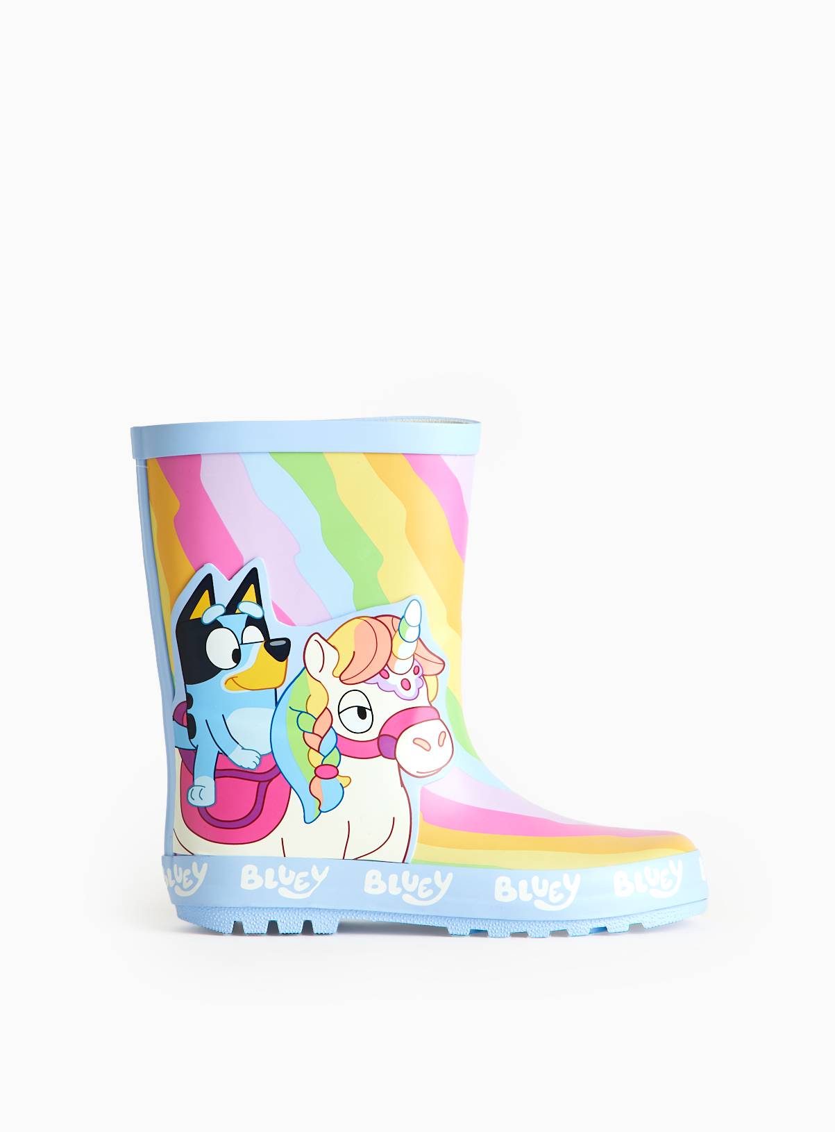 Bluey Rainbow Unicorn Printed Wellies 12 Infant - Image 2